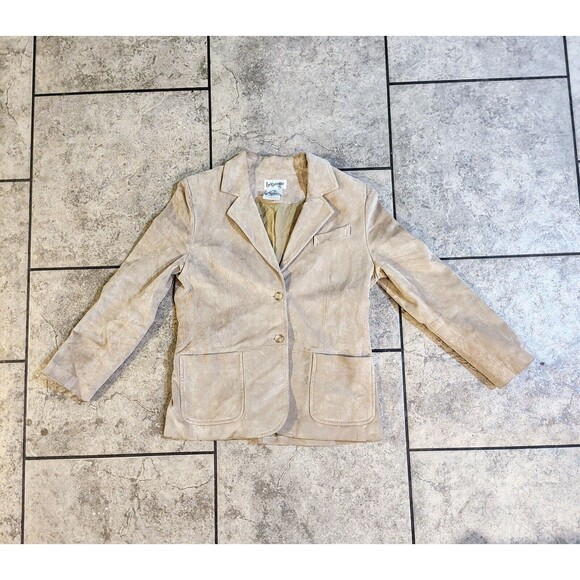 WOMENS BAGATELLE VINTAGE TAN SUEDE/LEATHER JACKET SZ 10P Fast Shipping - Picture 6 of 12